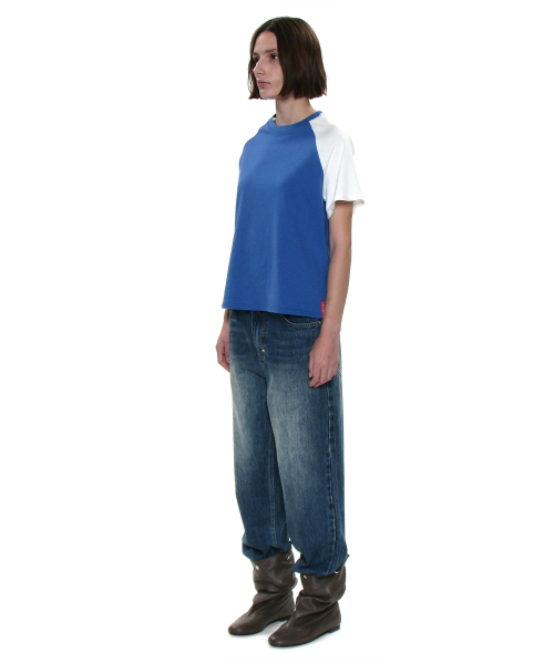PARTIMENTO WOMEN（パルティメントウィメン）の「PWC カラーブロック オーバーサイズ エブリデイ Tシャツ_ブルー（Tシャツ/カットソー・レディース・その他・SMALL/MEDIUM）」の3枚目の写真