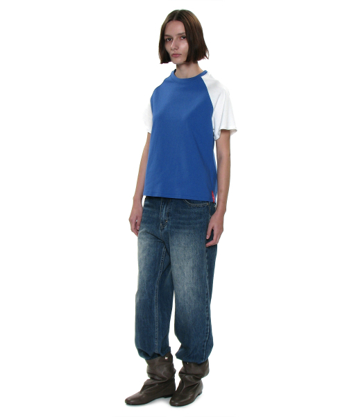PARTIMENTO WOMEN（パルティメントウィメン）の「PWC カラーブロック オーバーサイズ エブリデイ Tシャツ_ブルー（Tシャツ/カットソー・レディース・その他・SMALL/MEDIUM）」の7枚目の写真