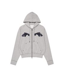 AAKAM | Gun Wappen Zip-Up Hoodie (Gray)(パーカー)