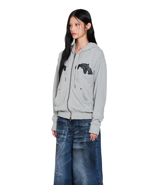 AAKAM(アーカム)の「Gun Wappen Zip-Up Hoodie (Gray)(パーカー・レディース・その他・2/1)」の3枚目の写真