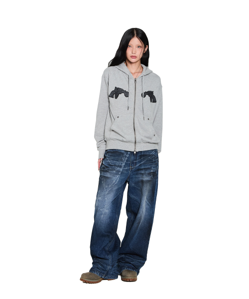 AAKAM(アーカム)の「Gun Wappen Zip-Up Hoodie (Gray)(パーカー・レディース・その他・2/1)」の8枚目の写真