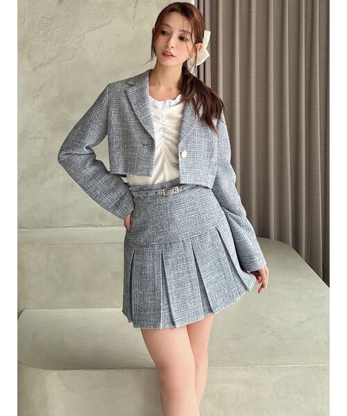 RESEXXY（リゼクシー）の「ツイードクロップドジャケット【セットアップ着用可能】（その他アウター・レディース・ピンク/アイボリー/ブルー・FREE）」の16枚目の写真