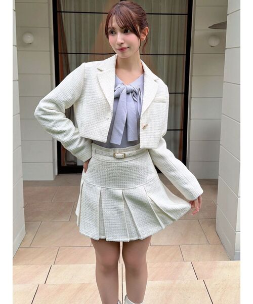 セール】ツイードクロップドジャケット【セットアップ着用可能