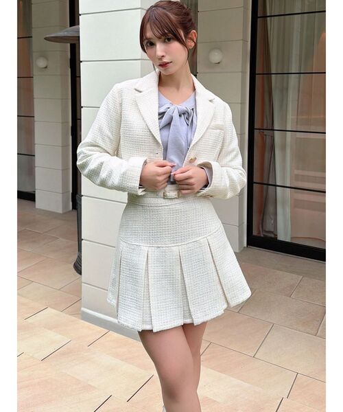 RESEXXY（リゼクシー）の「ツイードクロップドジャケット【セットアップ着用可能】（その他アウター・レディース・ピンク/アイボリー/ブルー・FREE）」の21枚目の写真