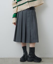 Kastane（カスタネ）の「【チェック&無地/一部店舗限定】ベルトプリーツミドルスカート（スカート）」