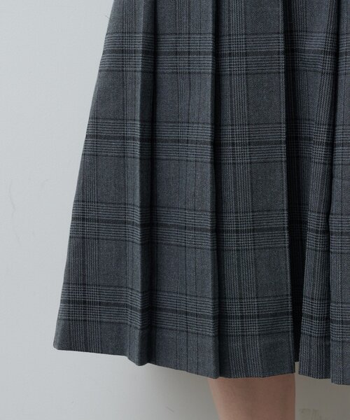 Kastane（カスタネ）の「*【チェック&無地/一部店舗限定】ベルトプリーツミドルスカート（スカート・レディース・グレー/チャコールグレー・FREE）」の16枚目の写真