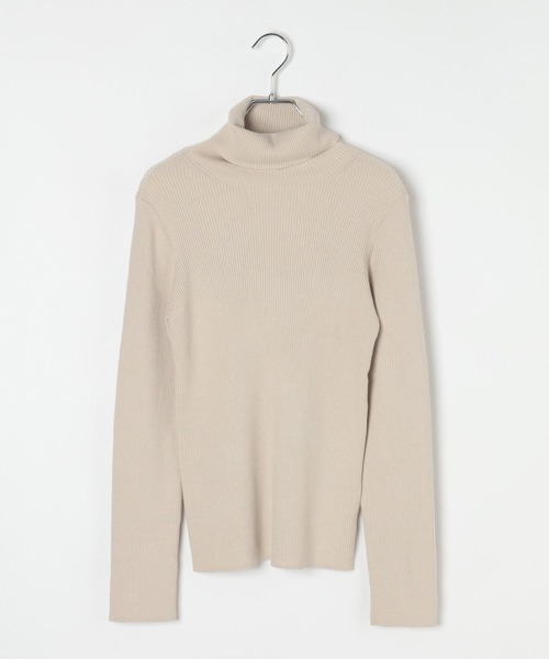 BAYFLOW（ベイフロー）の「[新素材でブラッシュアップ]リブタートルニット（ニット/セーター・レディース・レッド/ブラック/グレイッシュベージュ・MEDIUM/SMALL）」の19枚目の写真