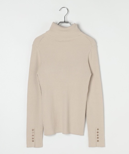 BAYFLOW（ベイフロー）の「[新素材でブラッシュアップ]リブタートルニット（ニット/セーター・レディース・レッド/ブラック/グレイッシュベージュ・MEDIUM/SMALL）」の22枚目の写真