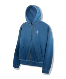 IUGAMAKARAS（イウガマカラス）の「Pigment Dyed Zip-Up Hoodie (Blue)（パーカー）」