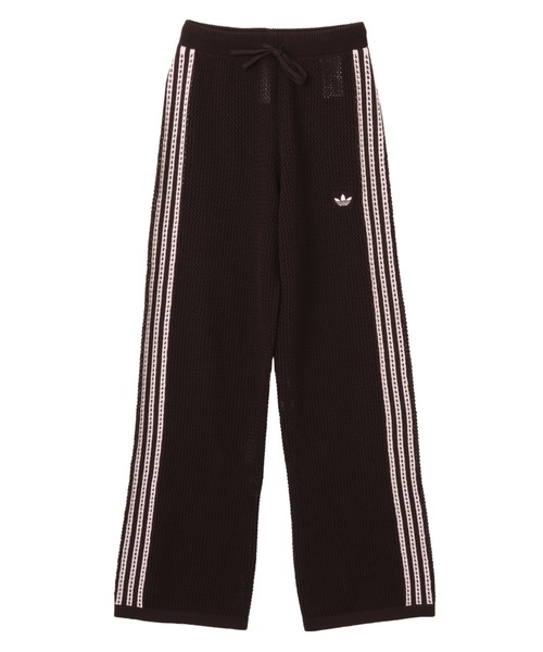 adidas(アディダス)の「adidas KNITTED CROCHET FIREBIRD TRACKPANTS / アディダス ニット クロッシュ ファイヤーバード トラックパンツ(その他パンツ・レディース・ブラウン・L/M/S)」の1枚目の写真