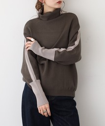 A.N.L ショルダーラインハイネックニット