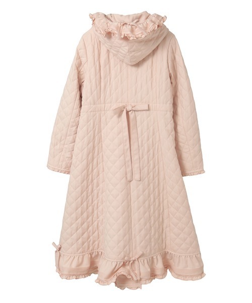 PINK HOUSE ピンクハウス　ピコフリルフード付きコート フリルフード付きキルティングロングコート（その他アウター）｜PINK