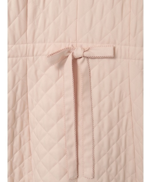 ピンクハウス　キルティングロングコート　ピンク フリルフード付きキルティングロングコート（その他アウター）｜PINK