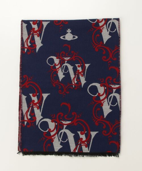 Vivienne Westwood MAN（ヴィヴィアンウエストウッドマン）の「SCARF VW FRAME（マフラー・メンズ・イエロー系その他/ベージュ系その他/レッド系その他/ネイビー・FREE）」の2枚目の写真