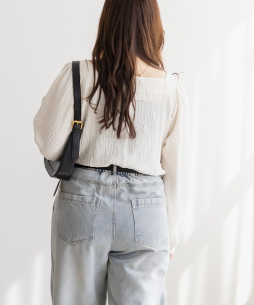 CLETTE(クレット)の「CLETTEオリジナルボタンデザインプルオーバー(Tシャツ/カットソー・レディース・アイボリー/ブラック/ブラウン・LL/3L/4L)」の14枚目の写真