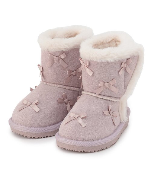 petit main（プティマイン）の「リボンムートン（ブーツ・キッズ・ネイビー/ラベンダー・18cm/19cm/16cm/15cm/17cm/14cm）」の2枚目の写真