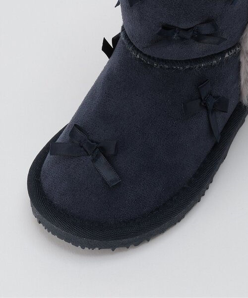 petit main（プティマイン）の「リボンムートン（ブーツ・キッズ・ネイビー/ラベンダー・18cm/19cm/16cm/15cm/17cm/14cm）」の3枚目の写真