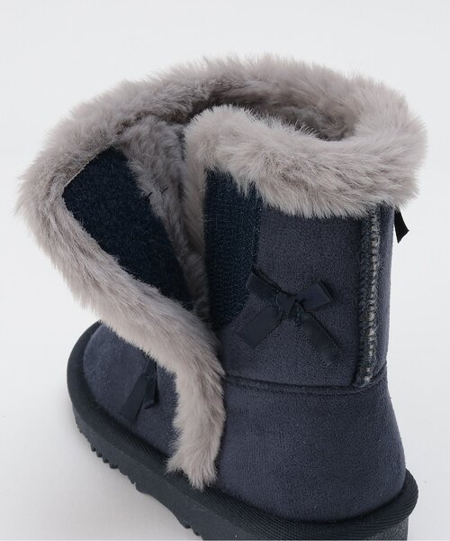 petit main（プティマイン）の「リボンムートン（ブーツ・キッズ・ネイビー/ラベンダー・18cm/19cm/16cm/15cm/17cm/14cm）」の4枚目の写真