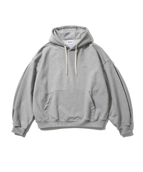 ANGLAN（アングラン）の「Valley Tuck Sweat Balloon Hoodie - Melange Grey（パーカー・メンズ・グレー・FREE/1/2）」の2枚目の写真