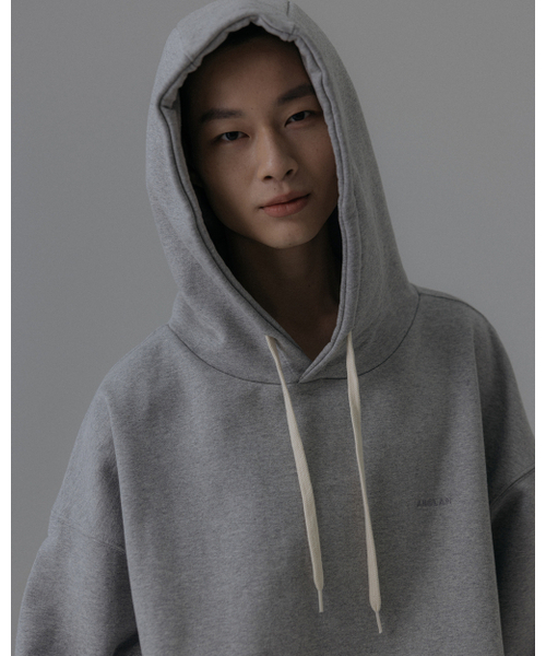 ANGLAN（アングラン）の「Valley Tuck Sweat Balloon Hoodie - Melange Grey（パーカー・メンズ・グレー・FREE/1/2）」の6枚目の写真