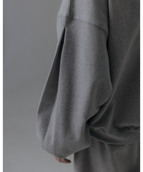 ANGLAN（アングラン）の「Valley Tuck Sweat Balloon Hoodie - Melange Grey（パーカー・メンズ・グレー・FREE/1/2）」の7枚目の写真