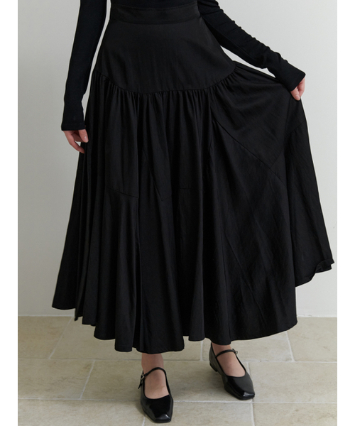 RE_L(リエル)の「Vanilla shirring skrit (black)(スカート・レディース・その他・SMALL/MEDIUM)」の2枚目の写真