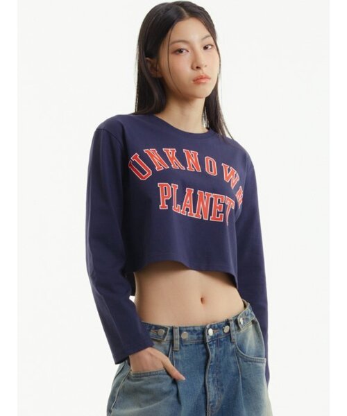UNKNOWN PLANET(アンノウンプラネット)の「バスティロゴクロップTネイビー(Tシャツ/カットソー・レディース・その他・FREE)」の4枚目の写真