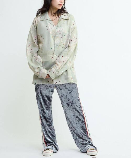 NIPOALOHA(ニポアロハ)の「【NIPOALOHA】"鳳凰-PHOENIX" LONG SLEEVE WOOL SHIRT(シャツ/ブラウス・メンズ・アイボリー/ブルーグリーン・SMALL/MEDIUM)」の5枚目の写真