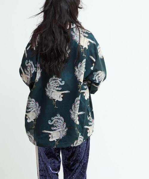 NIPOALOHA(ニポアロハ)の「【NIPOALOHA】"鳳凰-PHOENIX" LONG SLEEVE WOOL SHIRT(シャツ/ブラウス・メンズ・アイボリー/ブルーグリーン・SMALL/MEDIUM)」の20枚目の写真