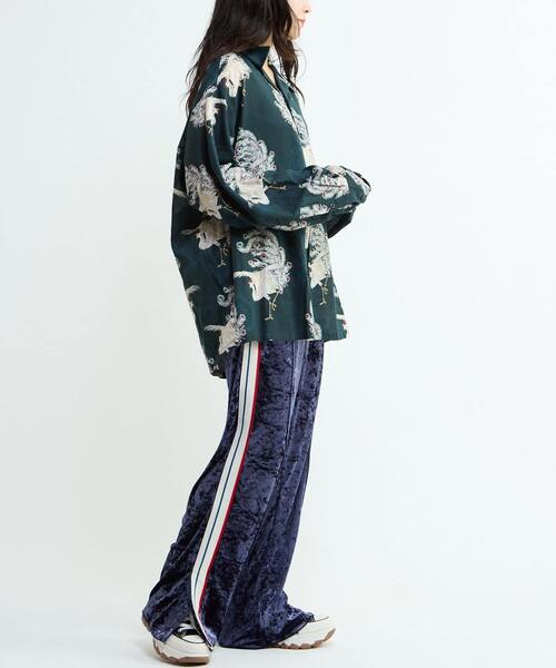 NIPOALOHA(ニポアロハ)の「【NIPOALOHA】"鳳凰-PHOENIX" LONG SLEEVE WOOL SHIRT(シャツ/ブラウス・メンズ・アイボリー/ブルーグリーン・SMALL/MEDIUM)」の8枚目の写真