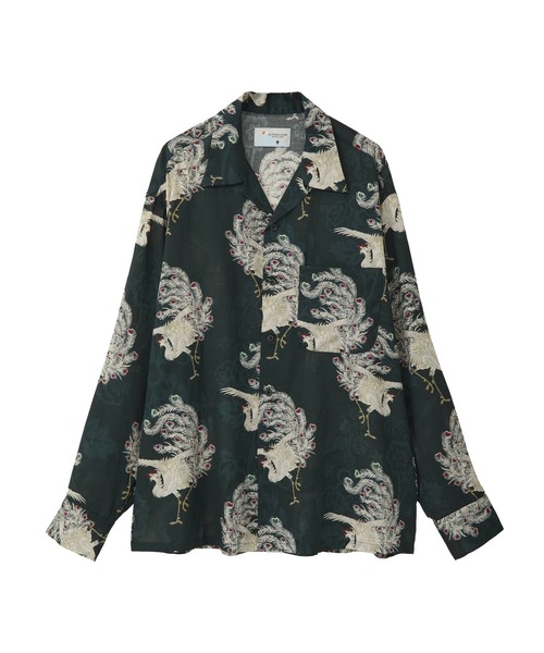 NIPOALOHA(ニポアロハ)の「【NIPOALOHA】"鳳凰-PHOENIX" LONG SLEEVE WOOL SHIRT(シャツ/ブラウス・メンズ・アイボリー/ブルーグリーン・SMALL/MEDIUM)」の10枚目の写真