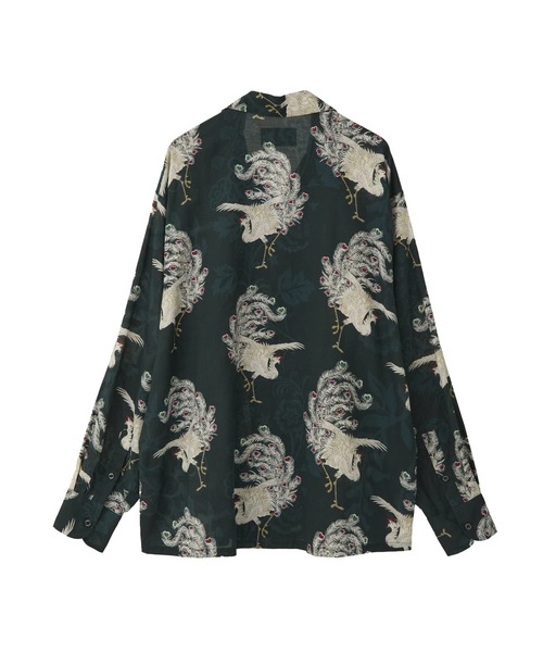NIPOALOHA(ニポアロハ)の「【NIPOALOHA】"鳳凰-PHOENIX" LONG SLEEVE WOOL SHIRT(シャツ/ブラウス・メンズ・アイボリー/ブルーグリーン・SMALL/MEDIUM)」の11枚目の写真