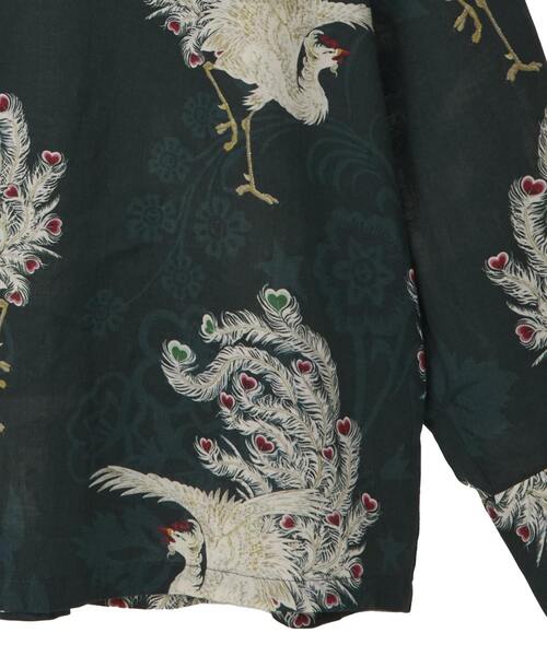 NIPOALOHA(ニポアロハ)の「【NIPOALOHA】"鳳凰-PHOENIX" LONG SLEEVE WOOL SHIRT(シャツ/ブラウス・メンズ・アイボリー/ブルーグリーン・SMALL/MEDIUM)」の14枚目の写真