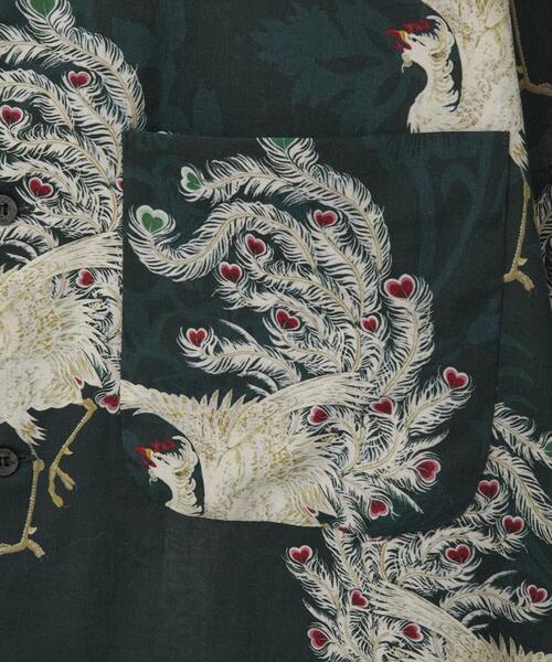 NIPOALOHA(ニポアロハ)の「【NIPOALOHA】"鳳凰-PHOENIX" LONG SLEEVE WOOL SHIRT(シャツ/ブラウス・メンズ・アイボリー/ブルーグリーン・SMALL/MEDIUM)」の16枚目の写真