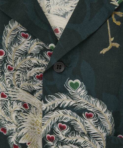 NIPOALOHA(ニポアロハ)の「【NIPOALOHA】"鳳凰-PHOENIX" LONG SLEEVE WOOL SHIRT(シャツ/ブラウス・メンズ・アイボリー/ブルーグリーン・SMALL/MEDIUM)」の17枚目の写真