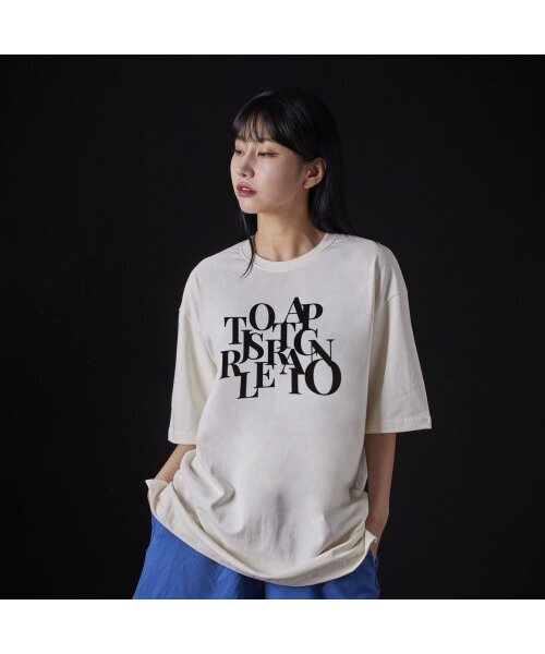 ASTRAL PROJECTION（アストラルプロジェクション）の「[オーバーサイズ]ビッグロゴ13番手コットンラウンドネック半袖Tシャツ_アイボリー（Tシャツ/カットソー・メンズ・その他・MEDIUM/LARGE/XX-LARGE）」の2枚目の写真