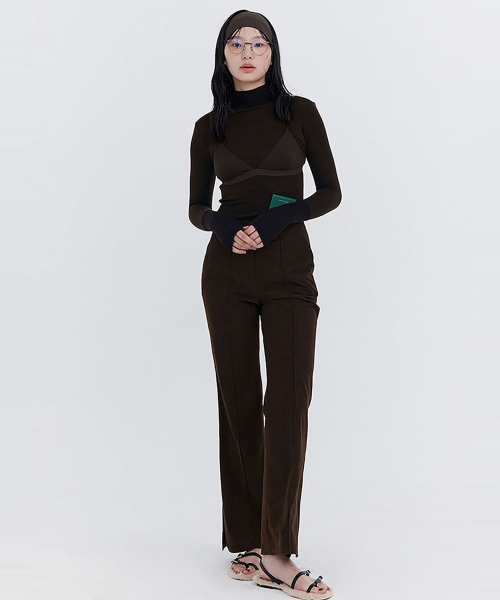 WNDERKAMMER（ブンダーカンマー）の「Knit Rib Half Turtleneck T-shirt_Brown（Tシャツ/カットソー・レディース・その他・SMALL）」の5枚目の写真