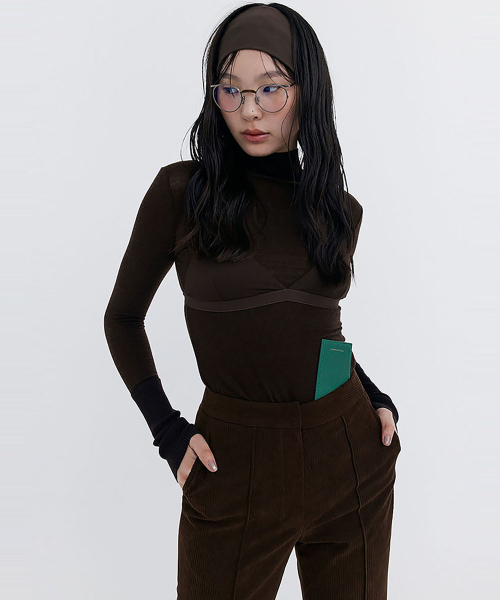 WNDERKAMMER（ブンダーカンマー）の「Knit Rib Half Turtleneck T-shirt_Brown（Tシャツ/カットソー・レディース・その他・SMALL）」の10枚目の写真