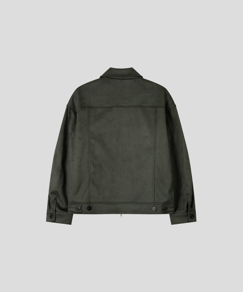BLACK MOMENT（ブラックモーメント）の「フェイクスエードジップアップジャケット [カーキ]（ライダースジャケット・メンズ・カーキ・SMALL/MEDIUM/LARGE）」の7枚目の写真