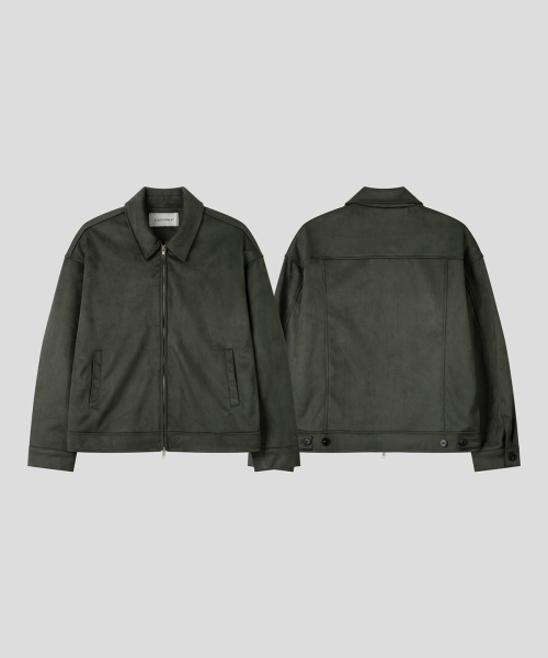 BLACK MOMENT（ブラックモーメント）の「フェイクスエードジップアップジャケット [カーキ]（ライダースジャケット・メンズ・カーキ・SMALL/MEDIUM/LARGE）」の6枚目の写真