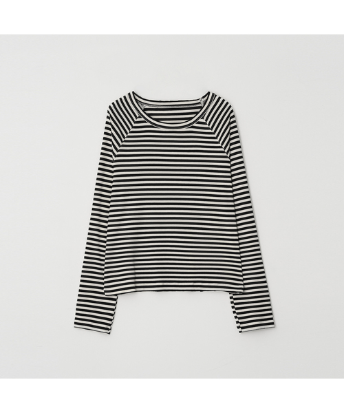 RMRN(アルエームアルエヌ)の「COZY STRIPE T-SHIRT(Tシャツ/カットソー・レディース・レッド/ブラック・1/2)」の1枚目の写真