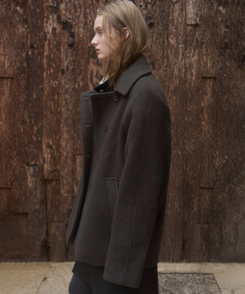ANDNEEDS(アンドニーズ)の「Olssen double breasted coat (dark brown)(チェスターコート・レディース・その他・SMALL/MEDIUM)」の2枚目の写真