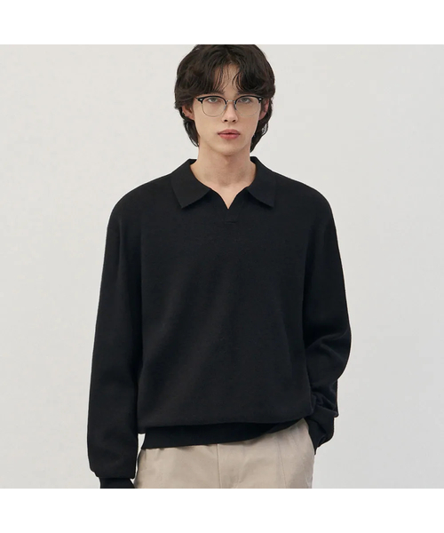 Berlno Semi‑overfit knit — кардиган‑ник [черный]