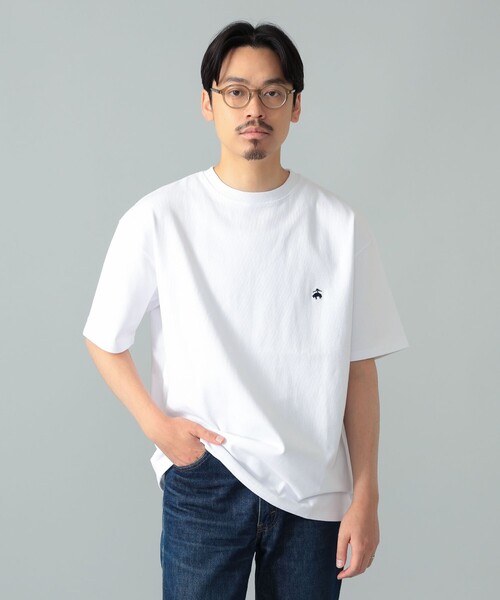 BEAMS F(ビームスエフ)の「Brooks Brothers / ヘビーウェイト Tシャツ(Tシャツ/カットソー・メンズ・ホワイト/ネイビー・MEDIUM/SMALL/LARGE)」の3枚目の写真