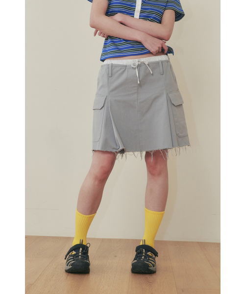 PLZPROJECT(プリーズプロジェクト)の「LAYERED CARGO SKIRT, SKY BLUE(スカート・レディース・その他・MEDIUM/SMALL)」の1枚目の写真
