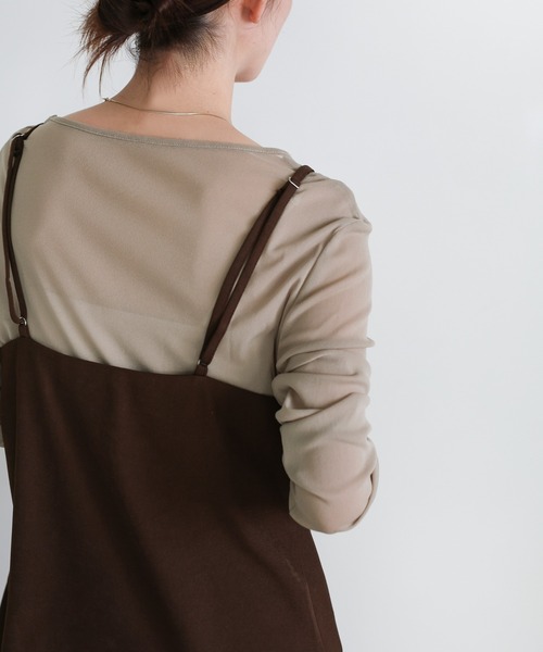 select MOCA(セレクトモカ)の「サイドスリットチュニックキャミソール(キャミソール・レディース・ベージュ/ブラウン/ブラック・FREE)」の9枚目の写真