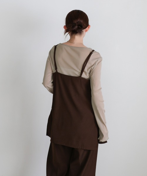 select MOCA(セレクトモカ)の「サイドスリットチュニックキャミソール(キャミソール・レディース・ベージュ/ブラウン/ブラック・FREE)」の5枚目の写真