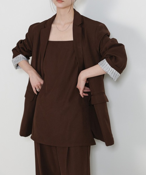 select MOCA(セレクトモカ)の「サイドスリットチュニックキャミソール(キャミソール・レディース・ベージュ/ブラウン/ブラック・FREE)」の11枚目の写真