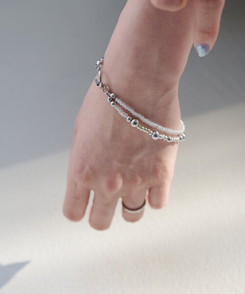 Kastane（カスタネ）の「【fiw.】フラワービーズブレス（その他・レディース・シルバー・FREE）」の3枚目の写真