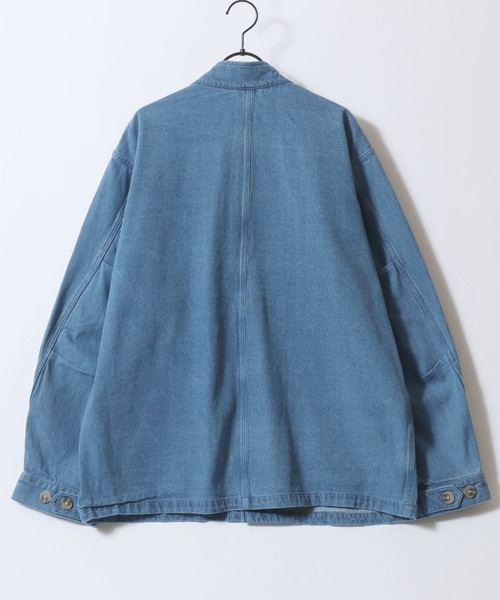 SITRY(シトリー)の「Denim Short Mods Coat/オーバーサイズ デニムショートモッズコート デニムジャケット デニムシャツ ブルゾン(デニムジャケット・メンズ・ネイビー/ブルー・LL/M/L)」の6枚目の写真